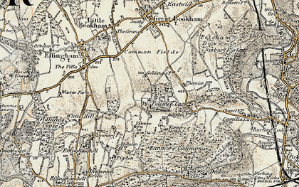 Old map of Polesden Lacey in 1898-1909