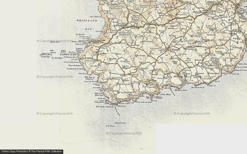 Old Map of Polgigga, 1900 in 1900