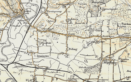 Old map of Poling Corner in 1897-1899