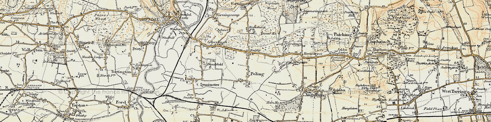 Old map of Poling Corner in 1897-1899