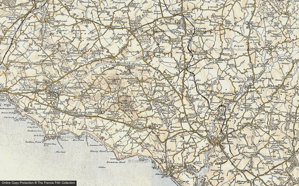 Old Map of Polladras, 1900 in 1900