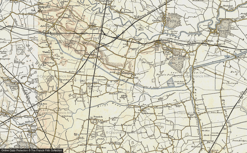 Old Map of Historic Map covering Balne Hall in 1903