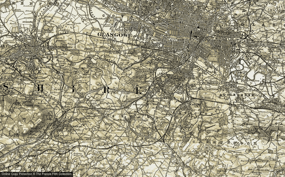 Old Map of Historic Map covering Burrell Collection in 1904-1905