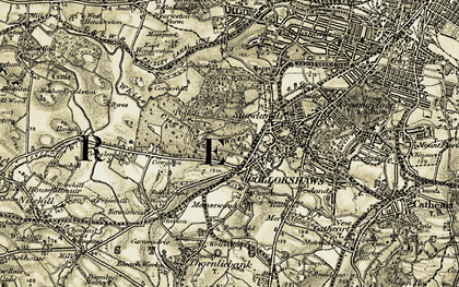 Old map of Pollokshaws in 1904-1905