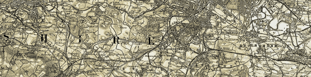 Old map of Pollokshaws in 1904-1905