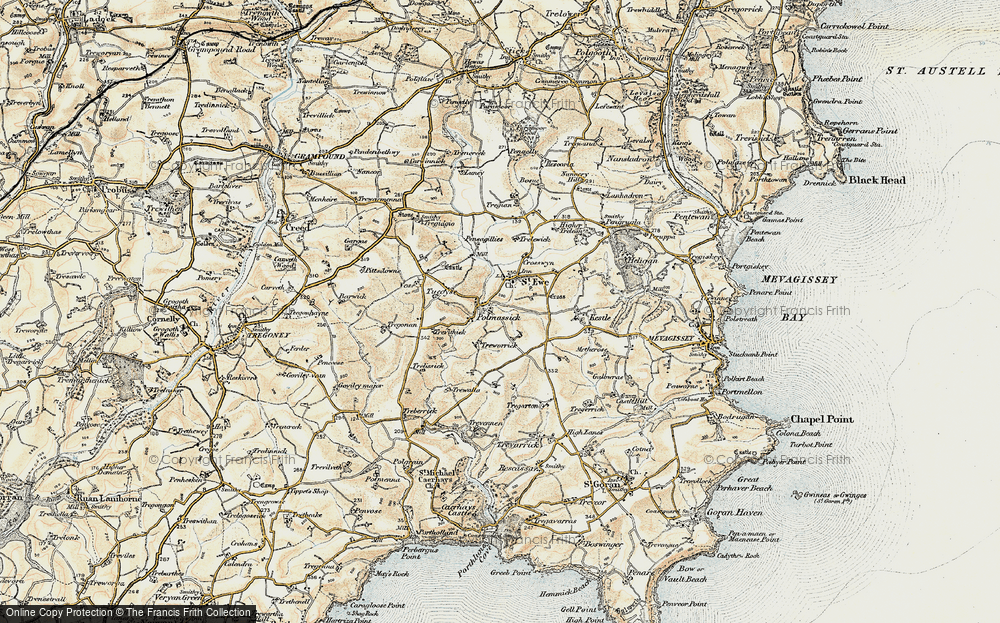 Old Map of Polmassick, 1900 in 1900