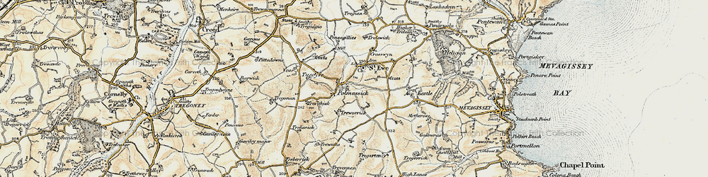 Old map of Polmassick in 1900