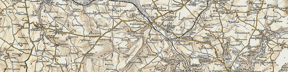 Old map of Polmorla in 1900