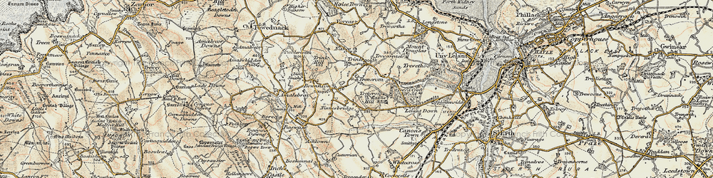 Old map of Trencrom Hill (Fort) in 1900