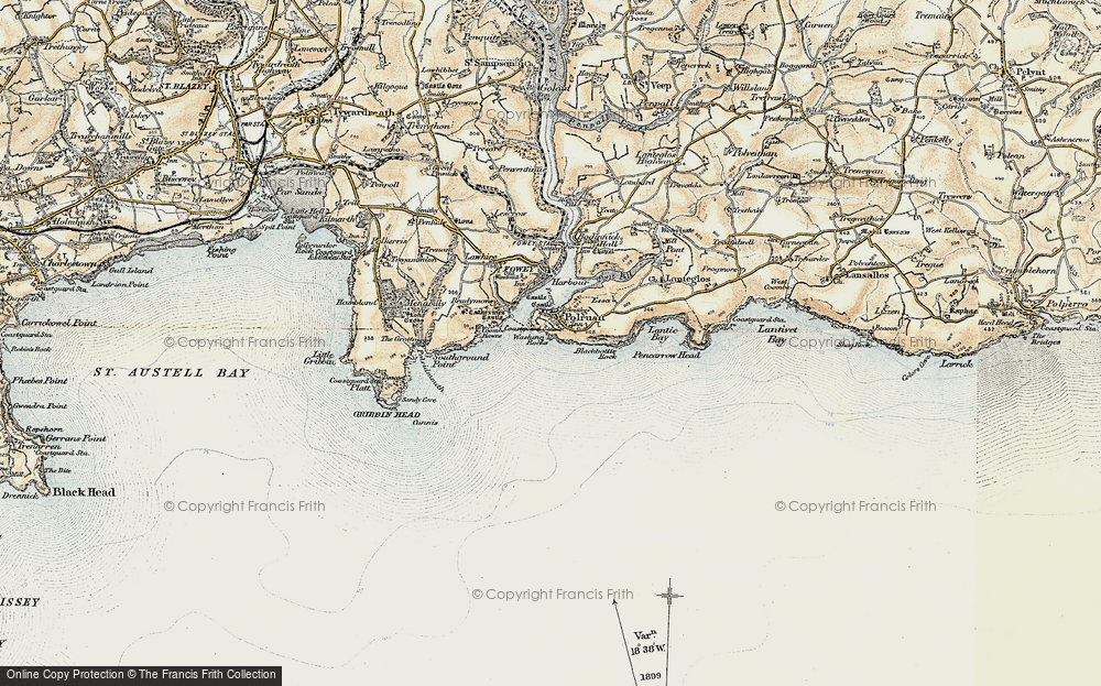 Old Map of Polruan, 1900 in 1900
