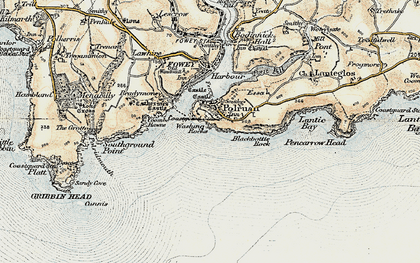 Old map of Polruan in 1900