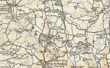 Old map of Polstead in 1898-1901