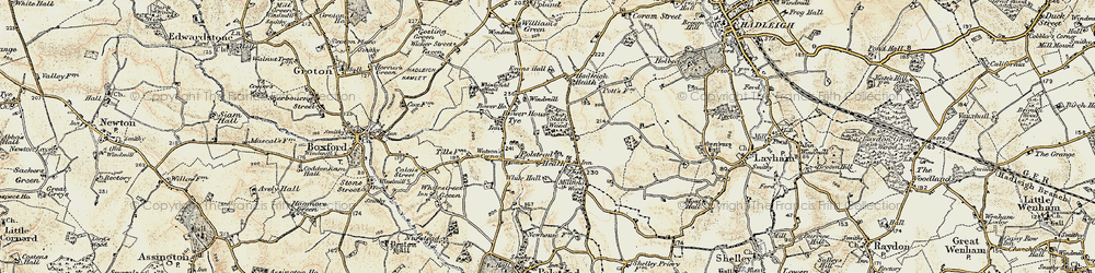 Old map of Polstead Heath in 1898-1901