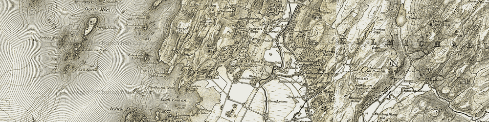 Old map of Poltalloch in 1906-1907