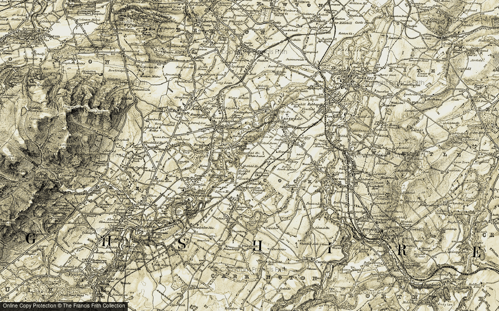 Old Map of Historic Map covering Hawthornden in 1903-1904