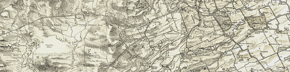 Old map of Backlea Plantn in 1901-1904