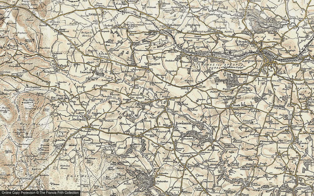 Old Map of Polyphant, 1900 in 1900