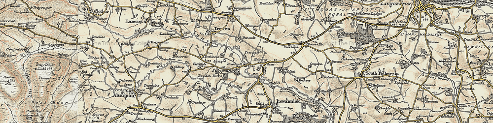 Old map of Polyphant in 1900