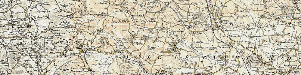 Old map of Pond Close in 1898-1900