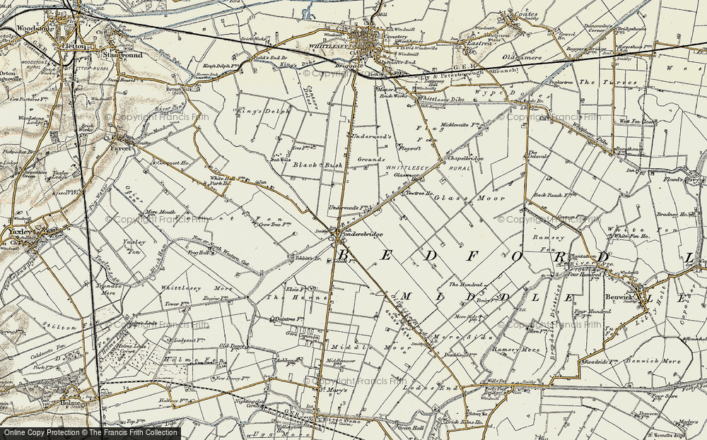 Old Map of Historic Map covering Bevill's Leam in 1901