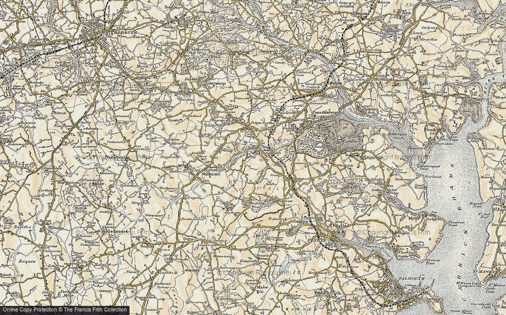 Old Map of Ponsanooth, 1900 in 1900