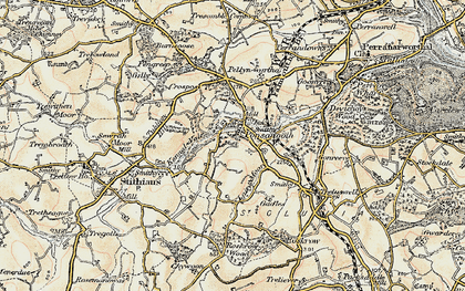 Old map of Ponsanooth in 1900
