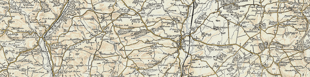 Old map of Ponsford in 1898-1900