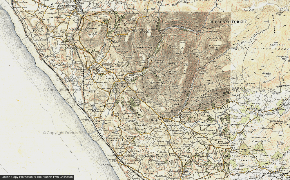 Old Map of Historic Map covering Wheel Fell in 1903-1904
