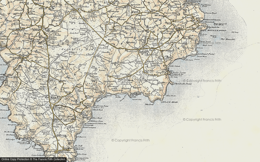 Old Map of Historic Map covering Beagles Point in 1900