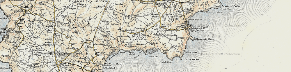 Old map of Ponsongath in 1900