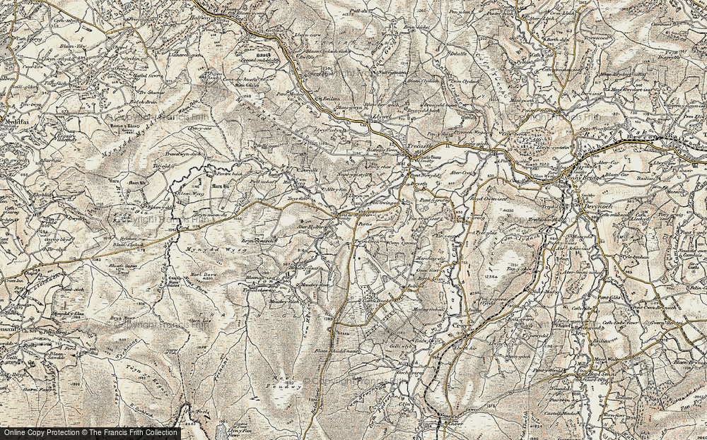 Old Map of Historic Map covering Blaenau Isaf in 1900-1901