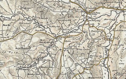 Old map of Pont ar Hydfer in 1900-1901