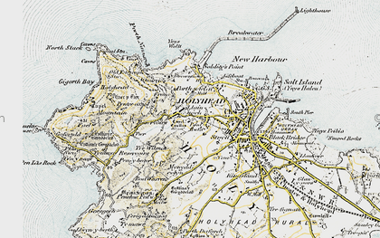 Old map of Pont Hwfa in 1903-1910