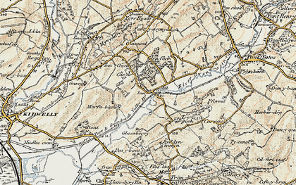 Old map of Pont-newydd in 1901