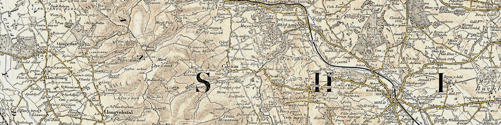 Old map of Pont-newydd in 1902-1903