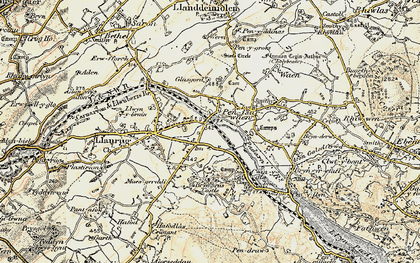 Old map of Pont-Rhythallt in 1903-1910
