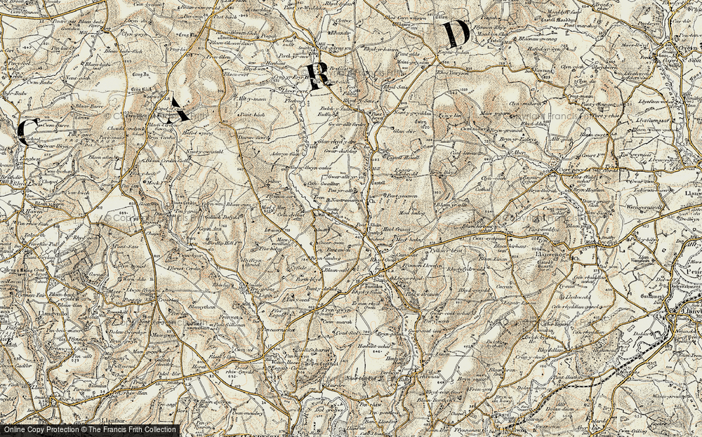 Old Map of Historic Map covering Brynllwyd in 1901
