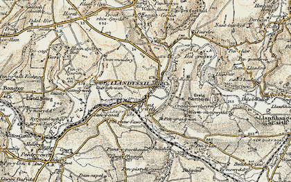 Old map of Pont-Tyweli in 1901