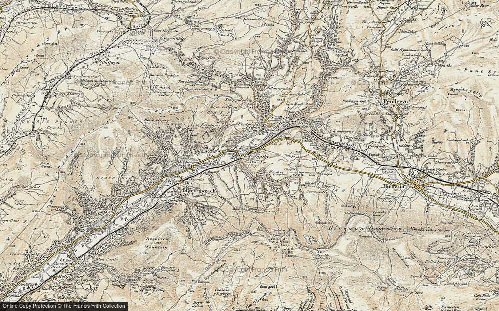 Old Map of Pont-Walby, 1900 in 1900