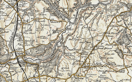 Old map of Pont-y-blew in 1902