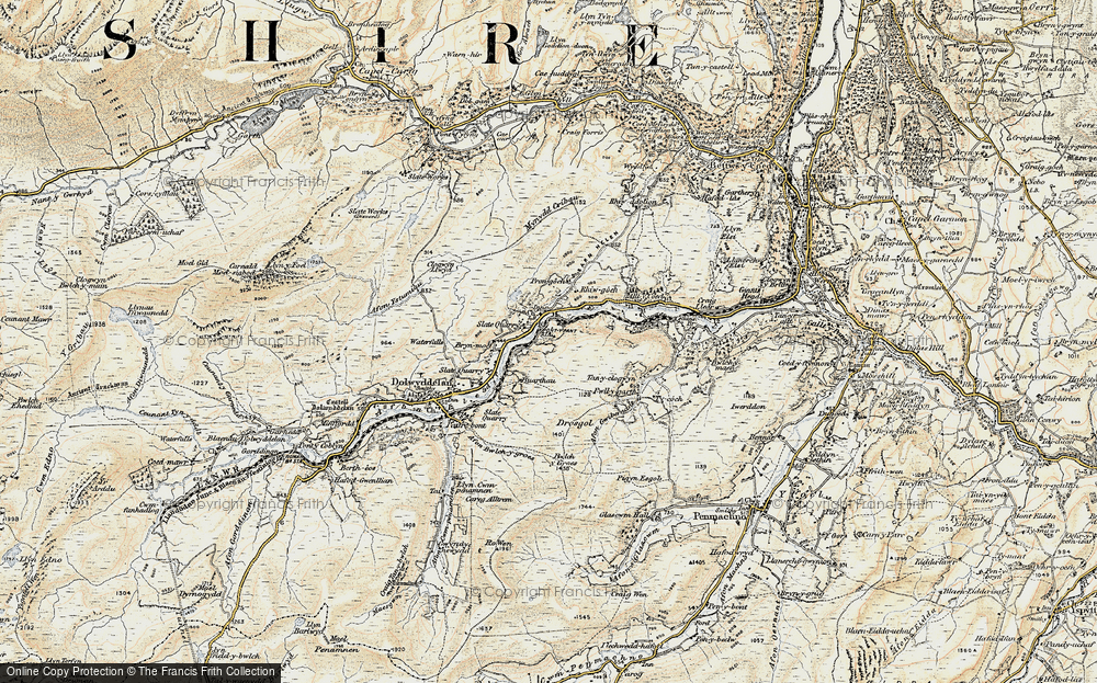 Old Map of Historic Map covering Afon Wybrnant in 1902-1903