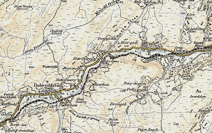 Old map of Afon Wybrnant in 1902-1903