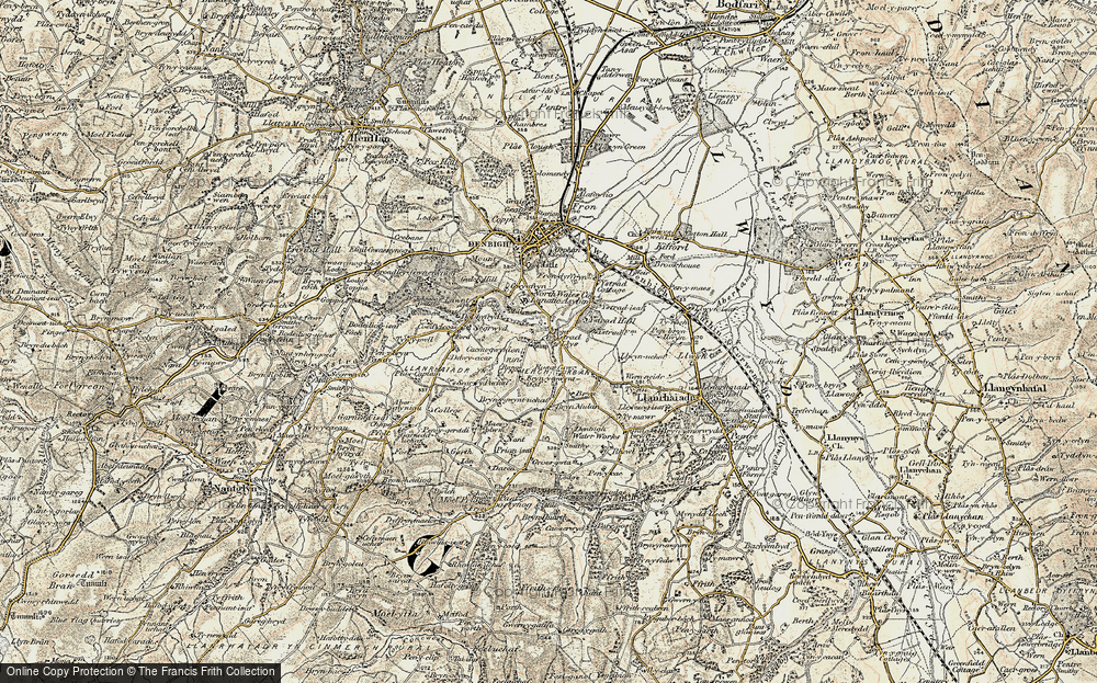 Old Map of Historic Map covering Bryn-y-gwynt Uchaf in 1902-1903