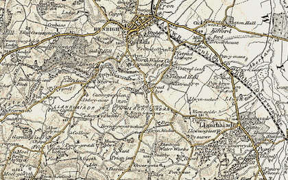 Old map of Bryn-y-gwynt Uchaf in 1902-1903