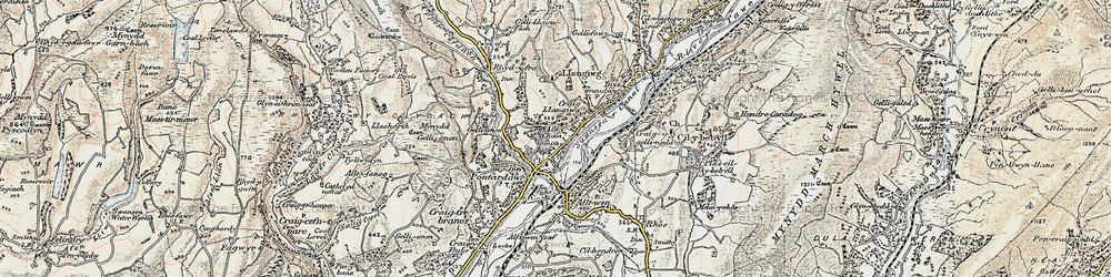Old map of Pontardawe in 1900-1901