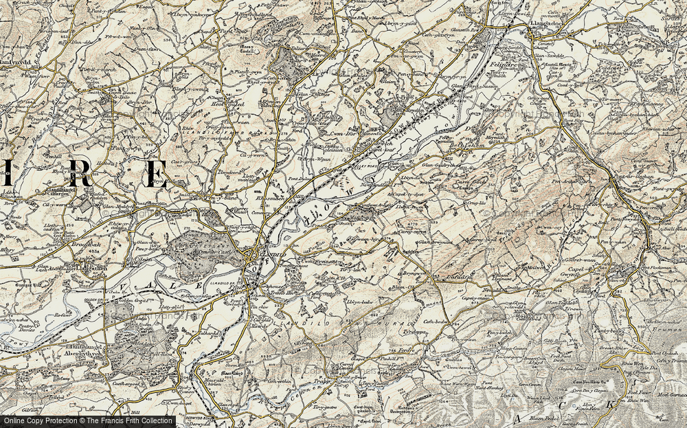 Old Map of Pontbren Araeth, 1900-1901 in 1900-1901