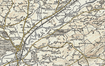 Old map of Pontbren Araeth in 1900-1901