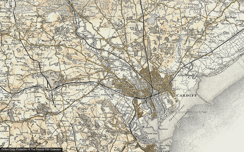 Old Map of Pontcanna, 1899-1900 in 1899-1900