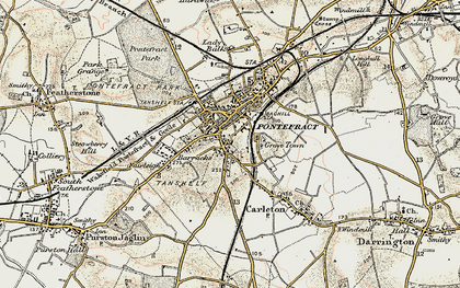 Old map of Pontefract in 1903