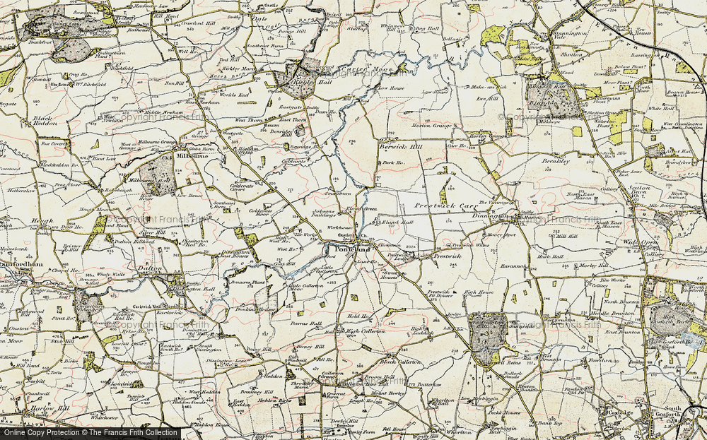 Old Map of Ponteland, 1901-1903 in 1901-1903